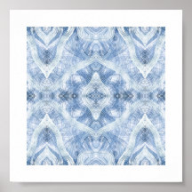 Arte Abstrata em Aquarela Azul Sombra