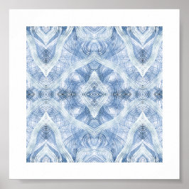 Poster Arte Abstrata em Aquarela Azul Sombra