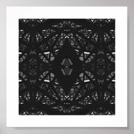 Poster Arte Abstrata em Gouche Preto e Branco Espectroscó