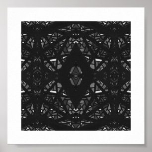Poster Arte Abstrata em Gouche Preto e Branco Espectroscó