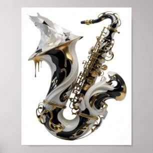Poster Arte abstrata em ouro com design sofisticado