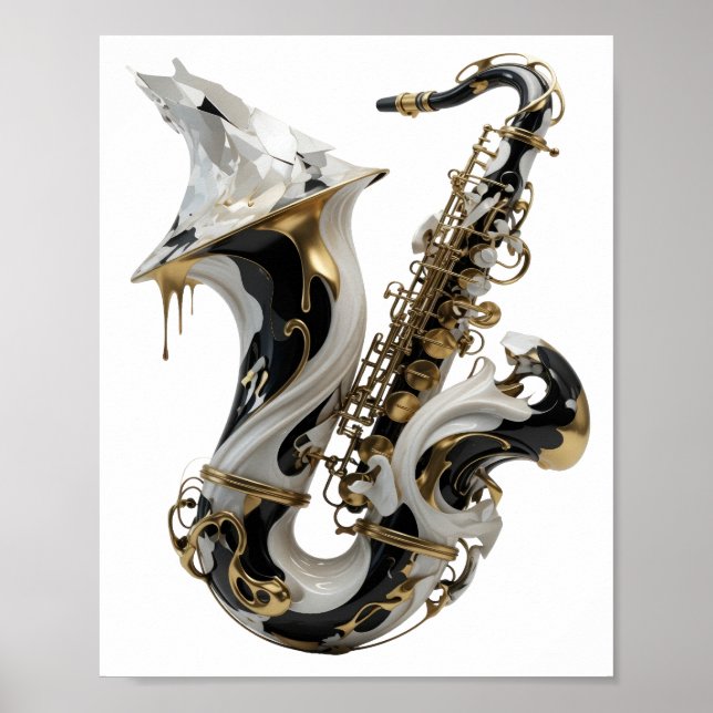 Poster Arte abstrata em ouro com design sofisticado (Frente)