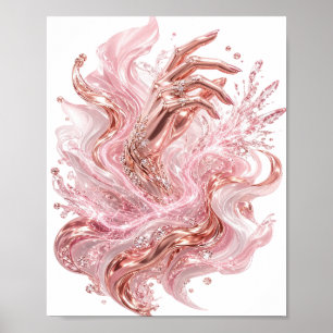 Poster ARTE ABSTRATA em Ouro Moderno Design Gráfico