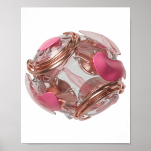 Poster Arte abstrata em prata brilhante Declaração Design