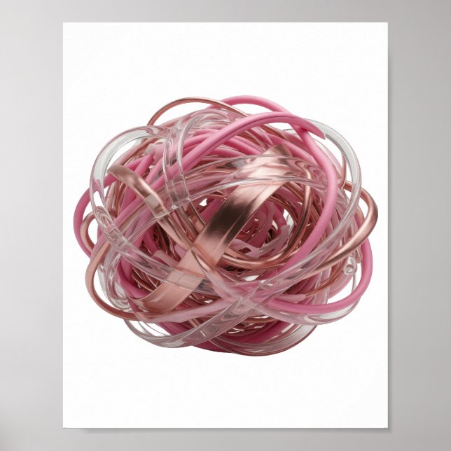 Poster Arte abstrata em prata impressionante Design Gráfi (Frente)