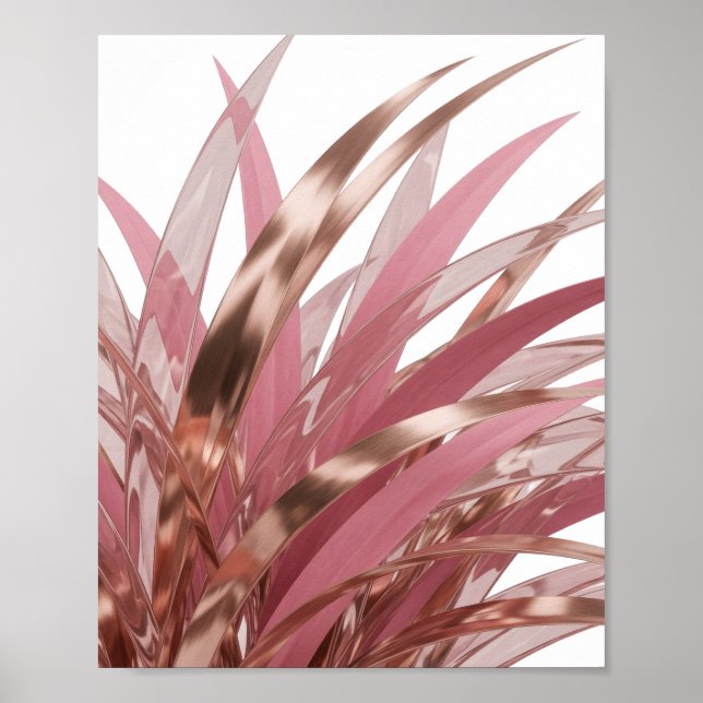 Poster Arte abstrata em prata ousada Design v2 (Frente)