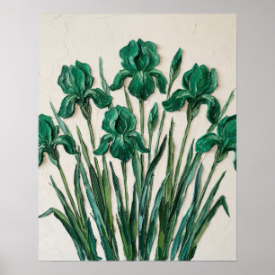 Poster Arte Abstrata em Tela Verde Esmeralda