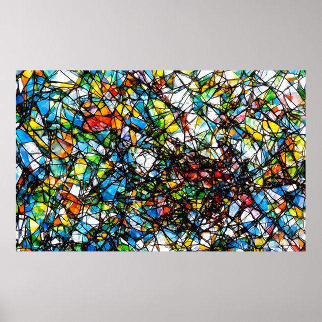 Poster Arte abstrata em vidro partido (Frente)