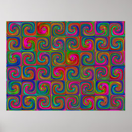 Poster Arte Abstrata Espiral Vibrante