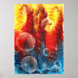 Poster Arte abstrata expressionista premiada e pintada à