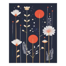 Arte abstrata floral brilhante