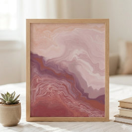 Poster Arte abstrata fluida em rosa e terracota