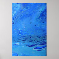 Arte Abstrata Fluida Moderna Líquida Água Azul