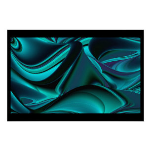 Póster Arte Abstrata Futurista em 3D Metálico Arco-íris