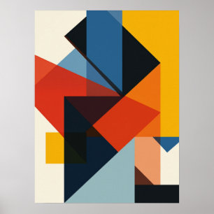 Poster Arte Abstrata Geométrica de Grade Caos Controlado
