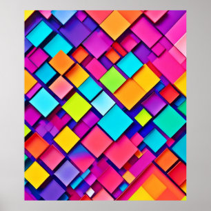 Poster Arte abstrata geométrica vibrante
