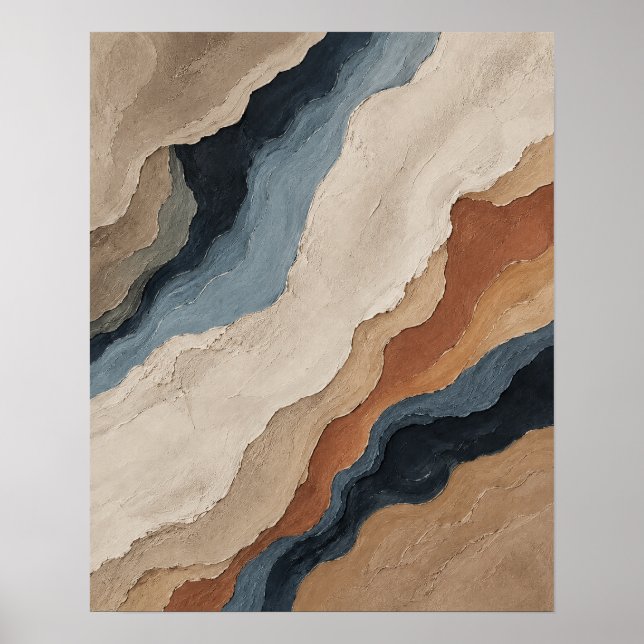Poster Arte abstrata Harmonia Terra & Água (Frente)