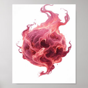 Poster Arte abstrata icônica cor-de-rosa Design de declar