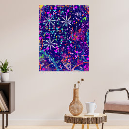 Poster Arte Abstrata Jubileu Azul