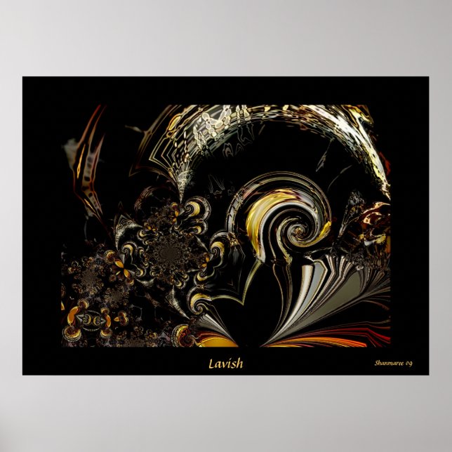 Poster Arte Abstrata Luxuosa Cartaz Digital (Frente)