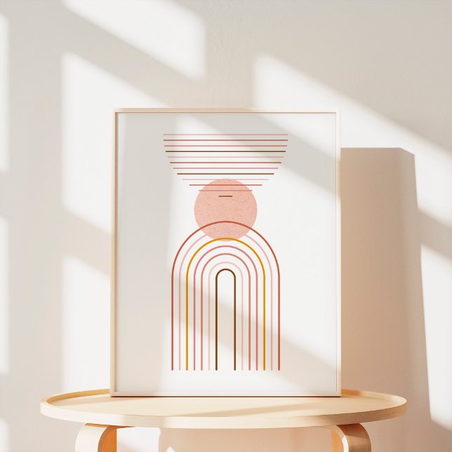 Poster Arte Abstrata Minimalista Boho Arco-Íris (Criador carregado)