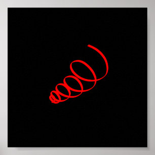Poster Arte Abstrata Minimalista Espiral Vermelha Cartaz 