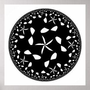 Poster Arte abstrata minimalista moderna em preto e branc