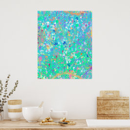 Poster Arte abstrata: minúsculas criaturas marinhas