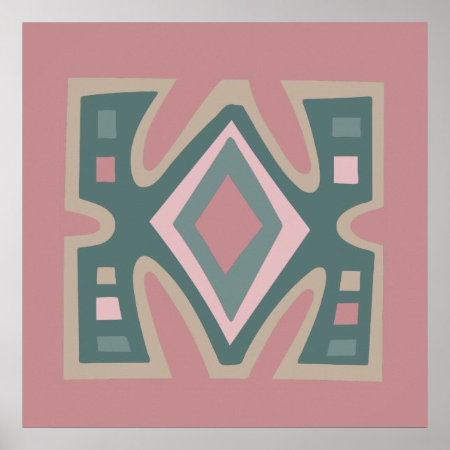 Poster arte abstrata moderna africana contemporânea (Frente)
