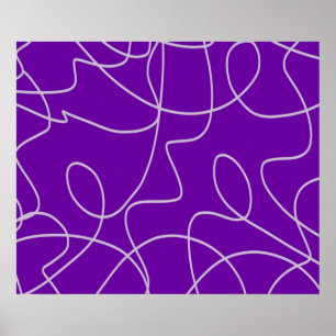 Poster Arte abstrata moderna em linha violeta