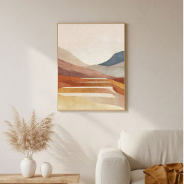 Poster Arte abstrata moderna em terracota para decoração