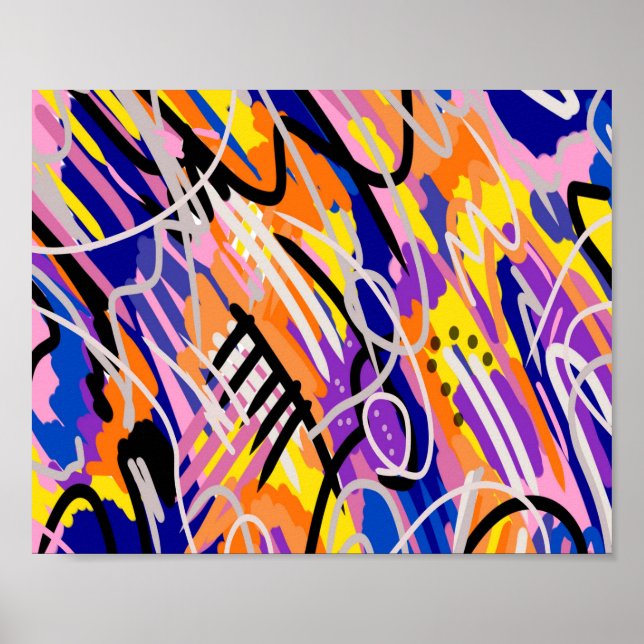 Poster Arte abstrata ousada e expressiva (Frente)