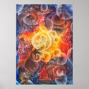Poster Arte Abstrata Pintada à Mão - Brilho Cósmico