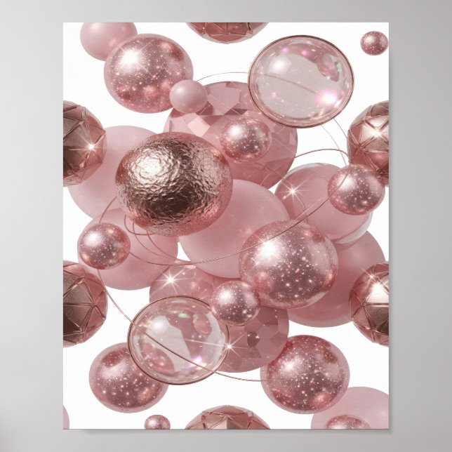 Poster Arte abstrata prateada afiada (Frente)