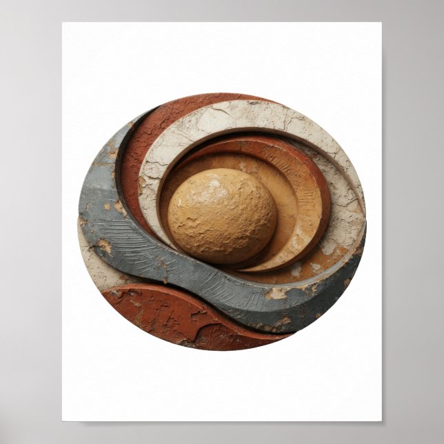 Poster Arte abstrata prateada DESIGN GRÁFICO (Frente)