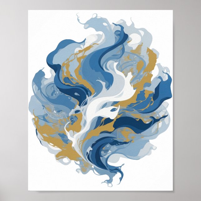 Poster Arte abstrata prateada DESIGN v3 (Frente)