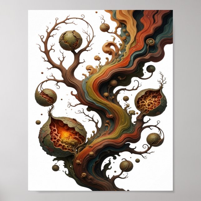 Poster Arte abstrata prateada e moderna Design Gráfico v2 (Frente)