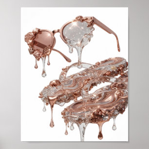 Poster Arte abstrata prateada icônica Design Moderno