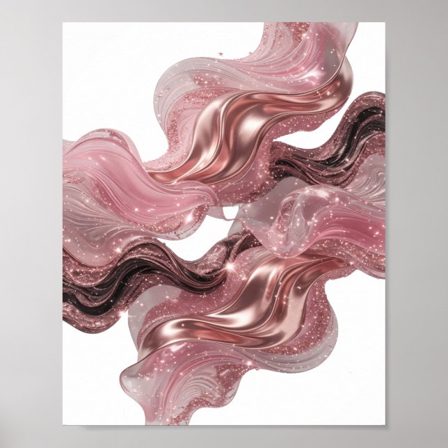 Poster Arte abstrata prateada que chama a atenção Impress (Frente)