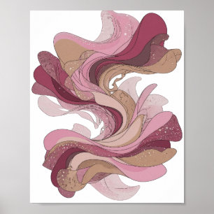 Poster Arte Abstrata Prateada Vibrante DESIGNE ABSTRATO