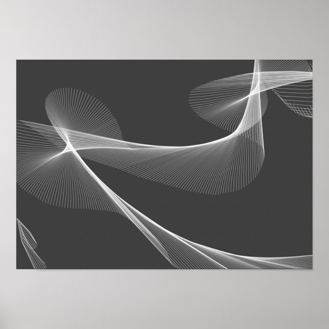 Poster Arte Abstrata - Preto e Branco (Frente)