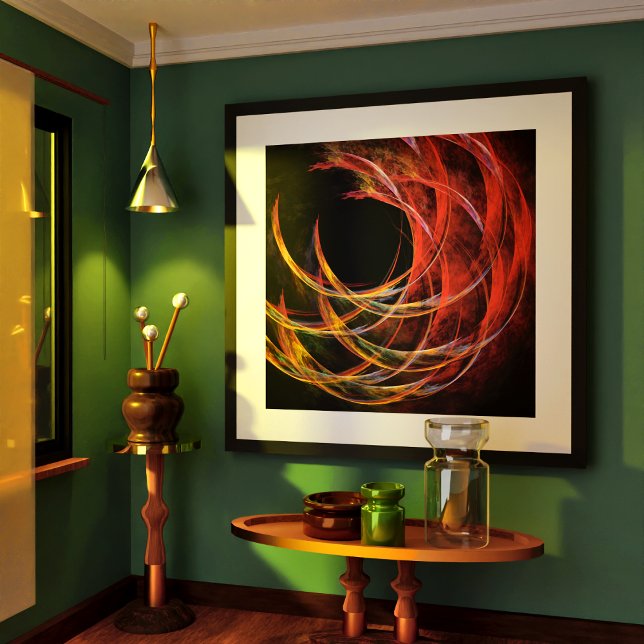 Póster Arte abstrata quebrando o círculo (Breaking the Circle Abstract Art Poster)