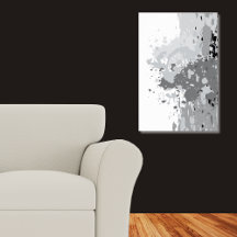 Arte Abstrata Rebelde Cinza, Branco e Preto Salpic