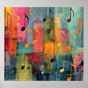 Poster Arte abstrata tema musical