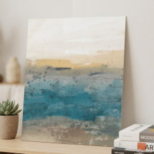 Arte Abstrata Texturizada em Azul e Tons Terrosos