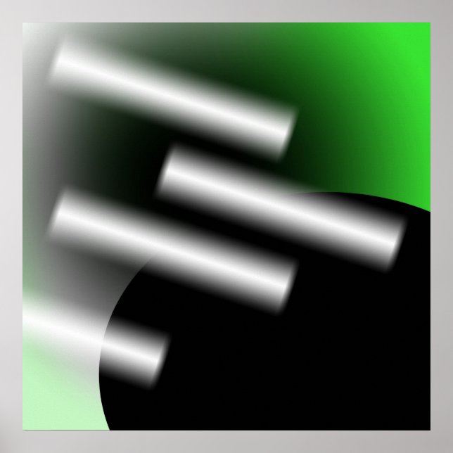 Póster Arte abstrata verde com raios de luz AP0005 (Frente)