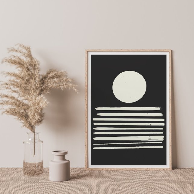 Poster Arte Abstrato branca e preta contemporâneas (Criador carregado)