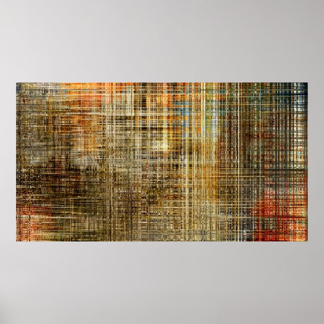 Poster Arte abstrato colorida interseção geométrica (Frente)