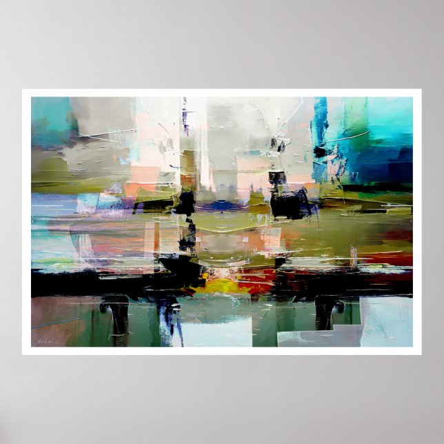 Poster Arte Abstrato Colorida Original De Dushan (Frente)