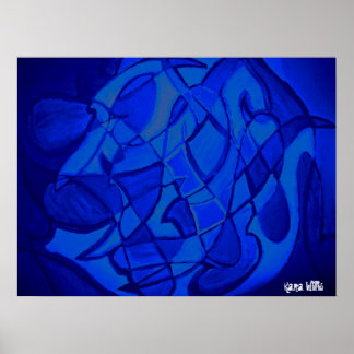 Póster Arte Abstrato Contemporânea Moderna Ultramarine Az